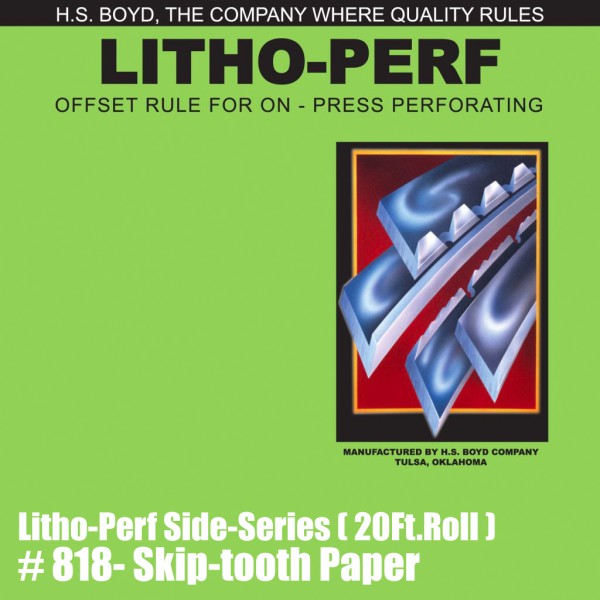 Litho-Perf Side-Series (20 Ft. Roll) - Skip-tooth Paper