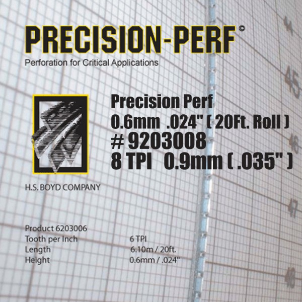 Precision-Perf 0.9mm .035" (20 Ft. Roll) - 8 TPI