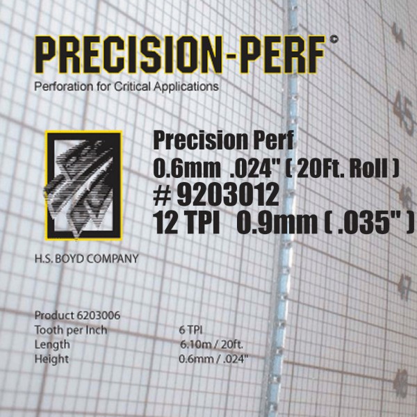 Precision-Perf 0.9mm .035" (20 Ft. Roll) - 12 TPI